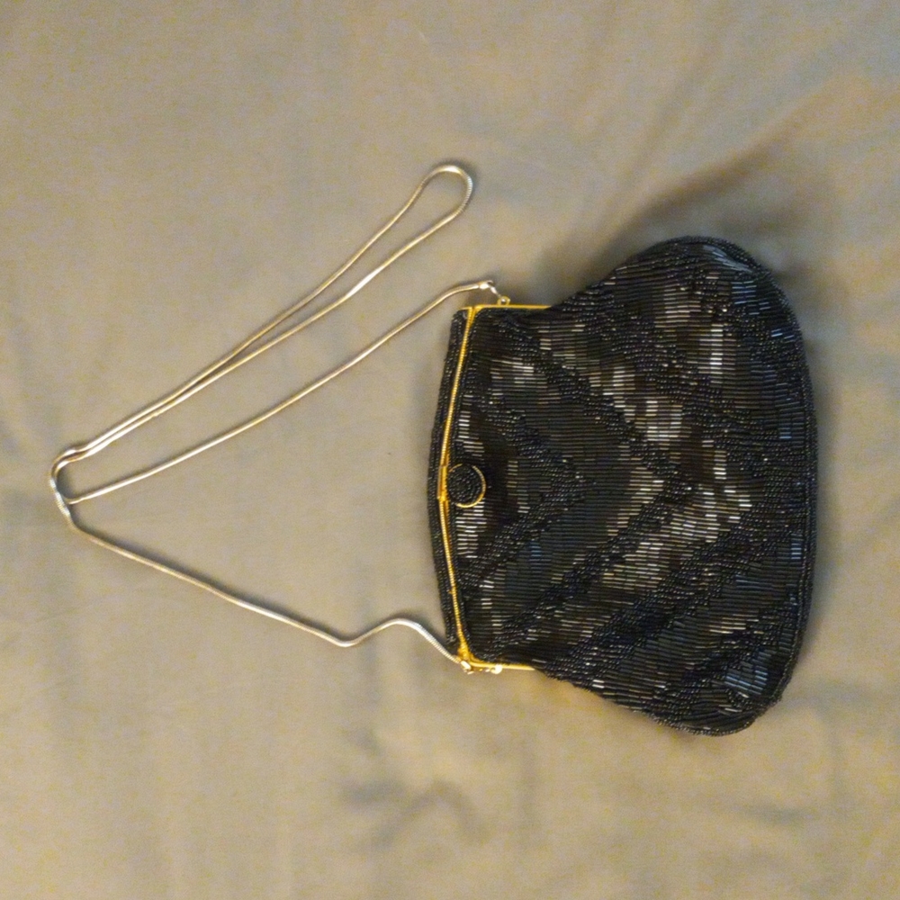 Black Sequin La Regale Purse